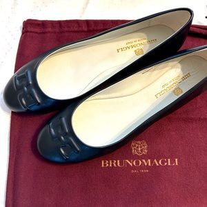 Bruno Magli Black Leather Ballet Flat